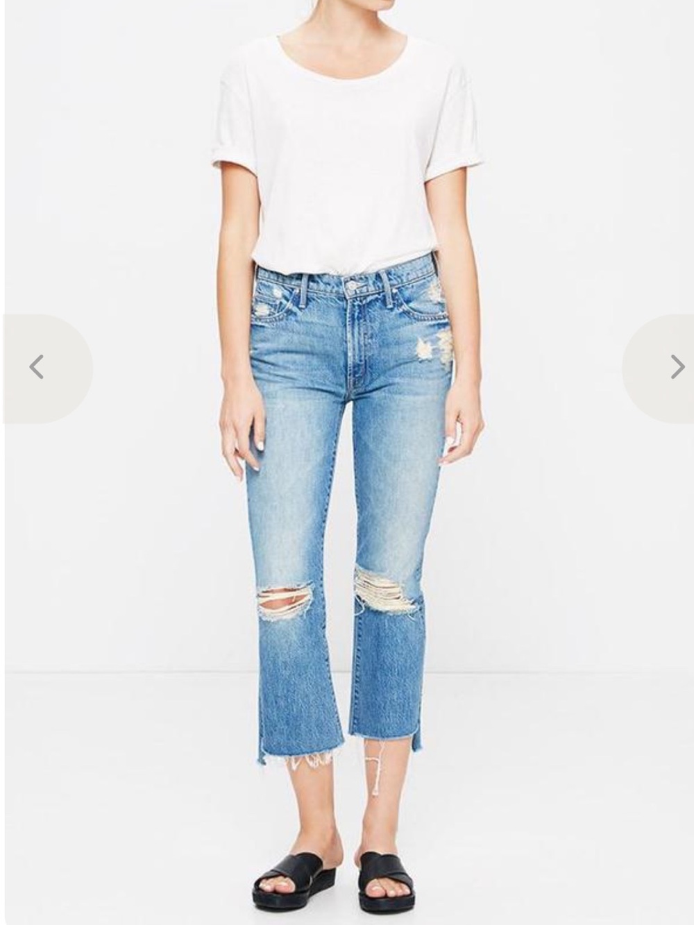 MOTHER Superior Insider‎ Crop Step Fray Jeans Hijacking The Runway Sz 28